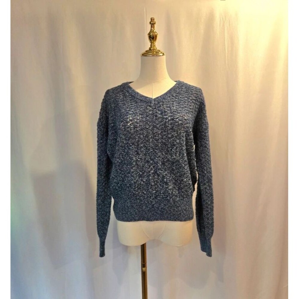 Blue V-neck sweater